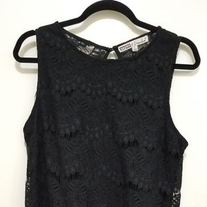 Black Lace Tank Long Sz Large